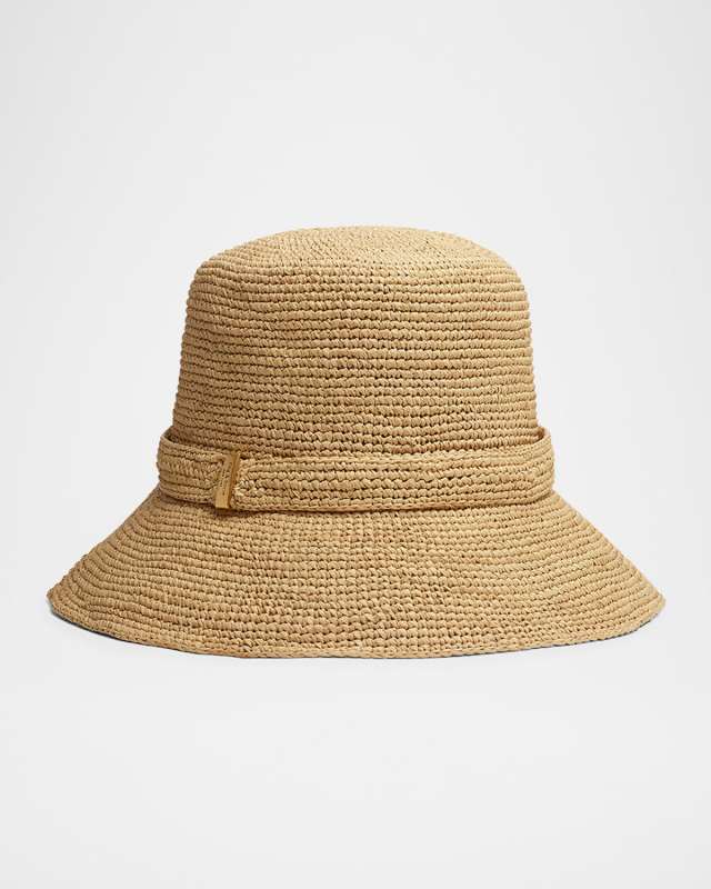 Lela Raffia Rollable Bucket Hat